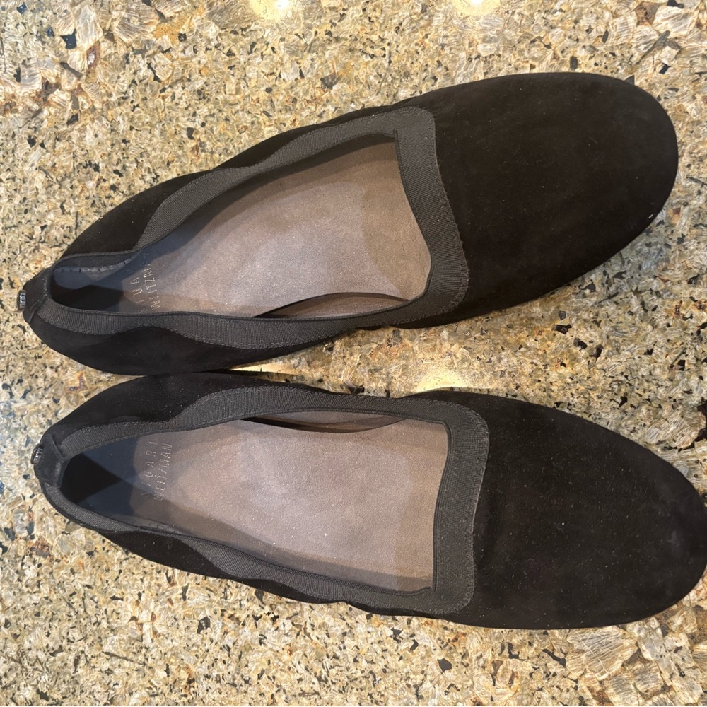 Stuart Weitzman Black Suede Loafers